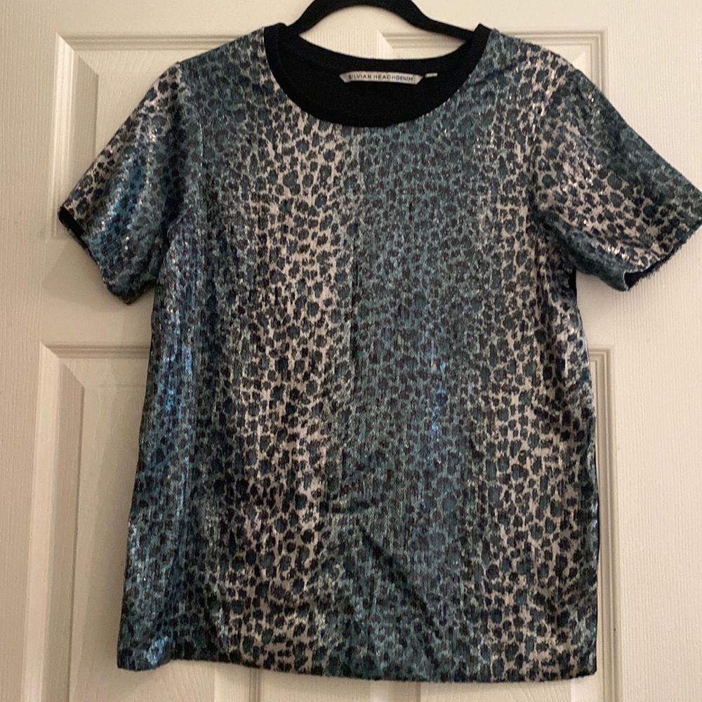 silvian heach denim sequin t-shirt